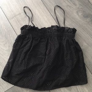 Hardly Worn! Zara Black Tank with Sheer Fabric